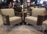 星巴克沙发实木沙发椅咖啡厅布艺沙发小户型定制定做沙发