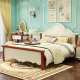 地中海床双人床实木床美式乡村1.5米欧式田园床白色家具1.8儿童床