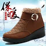 老北京布鞋冬季加厚保暖女士棉鞋中老年妈妈坡跟中跟防滑老人女鞋