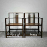 老榆木免漆圈椅现代新中式太师椅实木官帽椅明式主人椅子禅意家具
