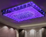 LED小客厅不锈钢吸顶灯正长方形艺术水晶餐厅卧室大气现代简约