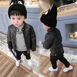 1-2-3岁男宝宝皮衣服春装男童pu皮外套短款韩版水洗机车皮夹克衫