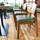 咖啡厅中西餐厅桌椅休闲奶茶座简单实木桌椅酒店个性主题桌椅组合