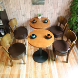 咖啡厅休闲水曲柳实木桌椅 甜品店西餐厅 奶茶店餐饮星巴克桌椅