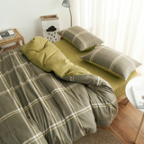 秋冬纯棉加厚磨毛四件套简约全棉床上床单被套1.5m1.8米双人床笠