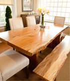 实木整板餐桌老松木会议桌长桌原木老板桌办公桌大班台洽谈桌茶桌