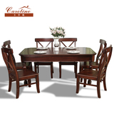 美式简约实木餐桌椅组合中小户型长方形餐桌4人6人八角饭桌子家具