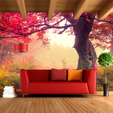定制大型壁画3D立体温馨田园森林背景客厅卧室咖啡厅装修风景墙纸