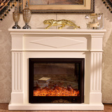 1.3/1米欧式壁炉 白色仿真火壁炉装饰柜 美式实木壁炉架 电子壁炉