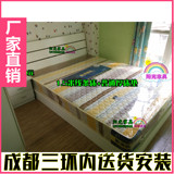 成都出租房家具出租屋家具宜家床板式简约线条床床垫白色米色阳光