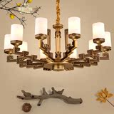新中式锌合金水晶灯欧式古铜色LED吊灯 客厅餐厅卧室蜡烛灯饰灯具