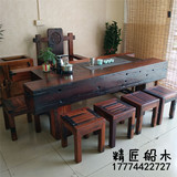 老船木茶台大型室内茶桌中式实木茶桌简约休闲茶几椅组合仿古家具