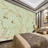 3D无缝壁画 立体简约新中式 新古典 工笔花鸟壁纸 卧室 客厅 书房