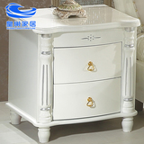 欧式奢华太子床头柜高档白色烤漆实木储物柜古典雕花整装斗柜包邮