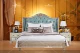 欧式高端实木床 美式新古典雕花拉扣双人床 现代1.8米 卧室婚床