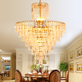 现代金色水晶吊灯圆形客厅灯个性餐吊灯餐厅灯具卧室楼梯灯饰