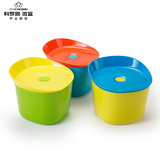 科罗恩创意简约汤盒 微波密封圆形单层保温碗粥碗带盖塑料便当盒