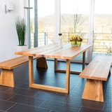 欧式原木餐桌小户型家用饭桌咖啡厅餐馆个性全实木餐桌椅铁艺长桌