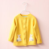女童羊绒针织开衫 2016外贸韩版童装秋款 儿童超可爱卡通毛衣外套
