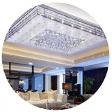 LED客厅灯长方形简约现代吸顶灯具大气吊灯水晶大灯吊顶1.5米家用