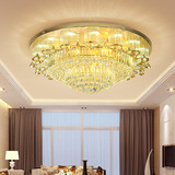 欧式客厅卧室吸顶灯水晶灯S金led变色灯具圆形大厅室内吸顶灯遥控