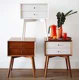 北欧风格床头柜 现代简约实木床头柜创意储物柜 客厅沙发边角几