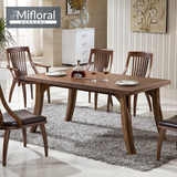 北欧风格全实木餐桌椅组合小户型简约现代日式原木色餐桌长方形