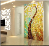现代客厅装饰画玄关过道走廊单幅挂画竖版发财树风景墙画花卉壁画