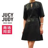 JUCYJUDY2016年秋专柜正品代购韩版五分袖外套PU连衣裙女JQOP622G