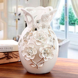 简约现代镂空白色陶瓷花瓶玄关客厅插花花器家居饰品摆件结婚礼品