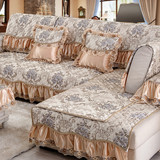夏季细亚麻欧式布艺沙发垫真皮四季防滑坐垫子沙发套罩实木客厅垫