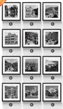 老上海建筑装饰画怀旧街景挂画有框画复古照片中式黑白照片墙组合