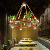 美式乡村竹子铁艺吊灯 卧室餐厅地中海欧式北欧简约客厅复古灯具