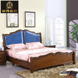 欧式床1.8米全实木床真皮双人床公主床现代简约美式乡村卧室家具