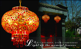 现代中式吊灯大红喜庆福字水晶LED灯笼360可旋转灯笼阳台走廊灯具