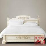 欧式法式实木床美式乡村实木手工雕刻双人床1.51.8米婚床定制