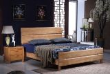 实木床儿童床1米2 双人床米现代中式床橡木 1米35高箱储物床