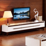 大理石台面电视柜现代简约北欧客厅白色烤漆实木小户型地柜家具