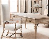美式实木书桌 纯实木简易书桌简约现代办公桌欧式写字台桌子