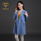 2016秋冬新款女式韩版手工双面呢羊绒大衣女毛呢外套修身呢子