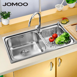 JOMOO九牧 304不锈钢水槽 一体型厨房水槽02085拉丝表面双槽套餐