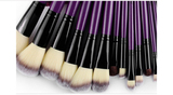 特价包邮24支紫色化妆刷套装超细纤维 高档玫红刷包彩妆化妆工具