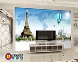 城市 铁塔 热气球 工装主题 个性抽象 大型墙纸壁画 客厅沙发背景