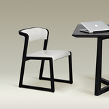锐驰家具简约现代真皮实木餐桌椅家用书桌椅书房椅北欧餐椅米菲