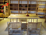 老榆木免漆书房书桌 现代茶室茶桌新中式 写字台实木办公禅意家具