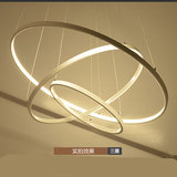 欧松现代铝材艺术港式LED鱼线型吊灯简约环形客厅餐厅别墅大堂灯