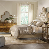 高端美式新古典-后现代 卧室实木高背布艺双人床1.5米1.8米