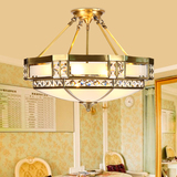 欧式卧室吸顶灯半吊灯圆形全铜灯温馨简洁客厅书房灯