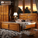 乌金木床实木床1.8米中式单人双人床气压高箱体1.5家具婚床