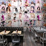 怀旧明星海报3D壁纸发廊服装店背景墙纸咖啡店餐厅欧美复古壁画